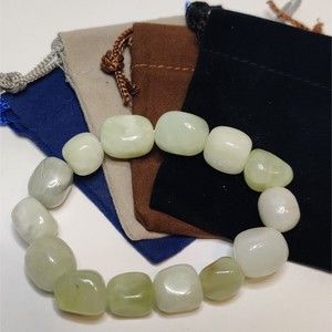 Serpentine stretch nugget bracelet natural stone w/Free felt pouch-NB22